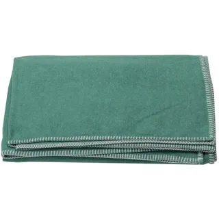 Decke aus Baumwolle 140 x 200 cm Kuscheldecke mit Zierstich weich, flaschengrün