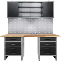 Ondis24 Werkstatteinrichtung Bernd 160cm, Werkstatt - Werkbank, Hängeschrank, Euro