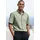H.I.S. Kurzarmhemd "Regular Fit", Herren, Gr. L (41/42), N-Gr, grün (salbei), Web, Obermaterial: 100% Baumwolle, unifarben, regular fit, Rundhals, abgesteppte Kante, Hemden, in hochwertiger Struktur Optik