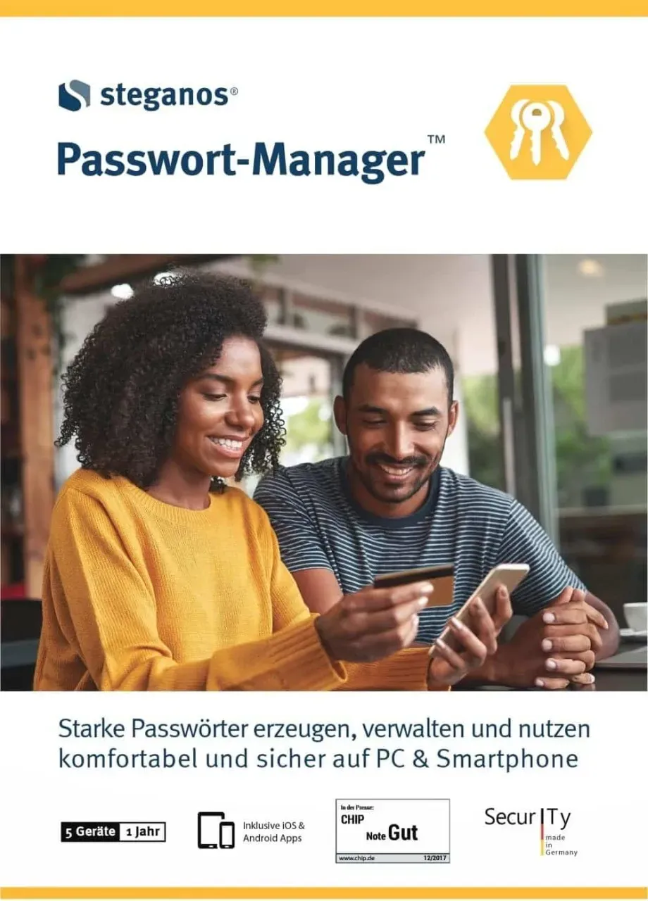 Steganos Passwort-Manager 2024, 5 Geräte - 1 Jahr, Passwortverwaltung, Download