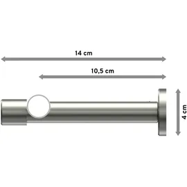 Interdeco GARDINENSTANGE Prestige Santo 240 cm (geteilt in 2 x 120 cm), 1-läufig, 20 mm Ø Edelstahl-Optik