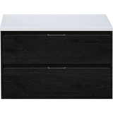 Waschtischunterschrank Sanox Porto Frontfarbe black oak BxHxT 90 x 59 x 50 cm WT
