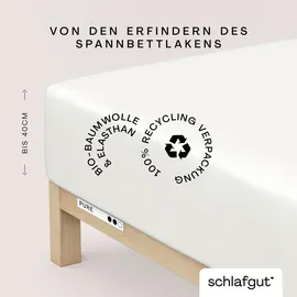 schlafgut Spannbettlaken Bio-Baumwolle-Elasthan 90 x 190 - 100 x 220 cm Off-White