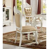 Stuhl Esszimmer Sessel Stühle Holz Beige Lehnstuhl Einsitzer Barock