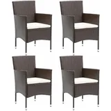 vidaXL Polyrattan Essstühle 53 x 58 x 84 cm braun 4 St.