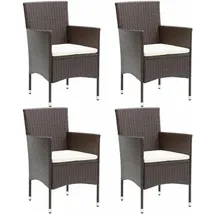 vidaXL Polyrattan Essstühle 53 x 58 x 84 cm braun 4 St.