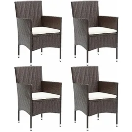 vidaXL Polyrattan Essstühle 53 x 58 x 84 cm braun 4 St.