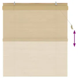 vidaXL Rollo Natur 130 x 160 cm Bambus/braun