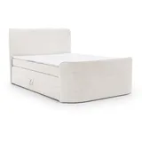 Fun Möbel Boxspringbett Schlafzimmerbett BODY 180x200cm in Stoff Creme inkl. Bettkasten