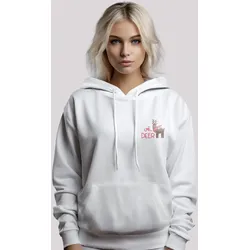 Kapuzenpullover F4NT4STIC "Christmas Deer", Damen, Gr. 4XL, weiß, Obermaterial: 65% Baumwolle, 35% Polyester, casual, relaxed fit, Langarm, Pullover, Premium Qualität, Rock-Musik, Band