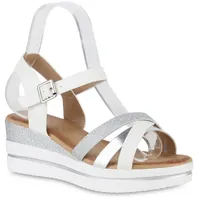 VAN HILL Damen Plateau Sandaletten in Weiss