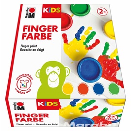 Marabu Kids - Fingerfarbe Blau, Grün, Rot, Gelb