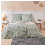 Estella Feinflanell Bettwäsche Luserna salbei 1 Bettbezug 155 x 220 cm + 1 Kissenbezug 80 x 80 cm