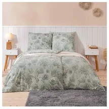 Estella Feinflanell Bettwäsche Luserna salbei 1 Bettbezug 155 x 220 cm + 1 Kissenbezug 80 x 80 cm