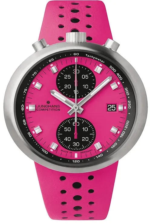 Junghans Chronograph 1972 Competition PINK Limited Edition 27440600 - silber