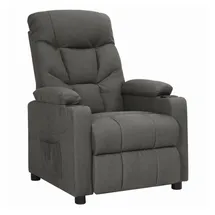 vidaXL Relaxsessel Polyester 94 x 101,5 x 0 cm Dunkelgrau mit verstellbarer Rückenlehne