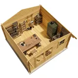 Garten- Und Gerätehaus Roger-34 Imprägniert Gartenhaus Aus Holz In Braun, Holzhaus Mit 34 Mm Wandstärke, Blockbohlenhaus Mit Montagematerial - Alpholz