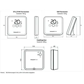 RESIDEO Raumthermostat DT4R drahtlos weiss