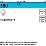 Industrial Quality Supplies DIN 580 Ringschraube VG M24 Edelstahl A4 blank
