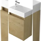 Alpenberger Gäste WC Badmöbel Set | Waschbecken mit Unterschrank Waschplätze Badschrank | Waschbeckenunterschrank Waschtisch, Badezimmerschrank Schmal