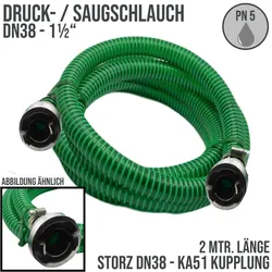 STORZ DN38 KA51 - 38 mm 1 1/2 PVC Saug Ansaug Pumpen Spiral Schlauch PN 5 bar g..."