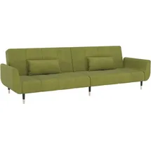 vidaXL Schlafsofa 2-Sitzer mit 2 Kissen Hellgrün Samt