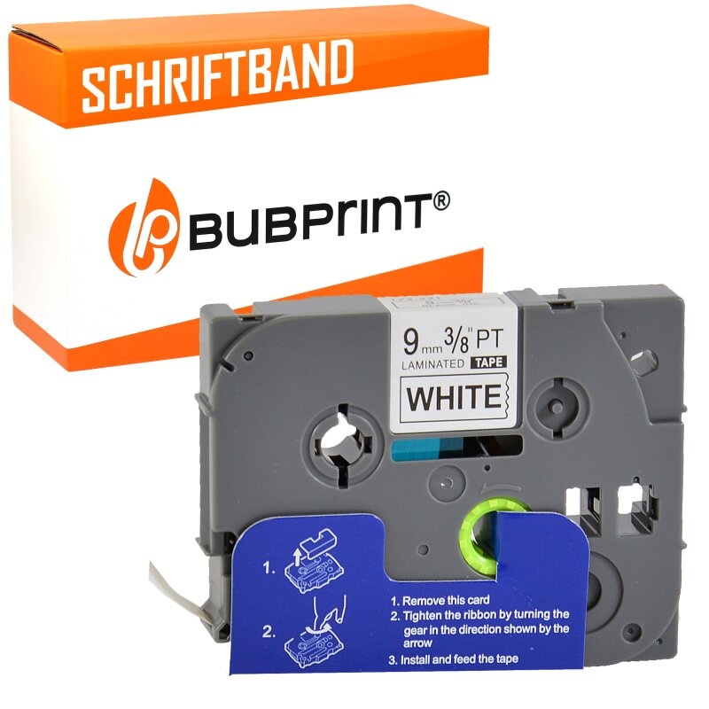 Bubprint Schriftband kompatibel für Brother TZe221 TZe-221 9mm 8m