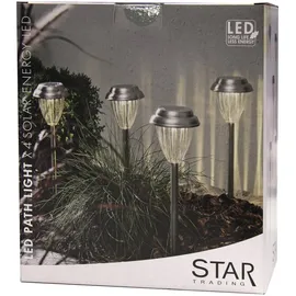 Star Trading Solarleuchte Edelstahl 28,0 cm 4er Set silber