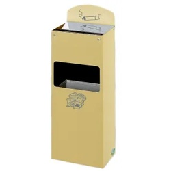 VAR Wandascher WH 51, Messing - Serie, mit Schild und Aufkleber