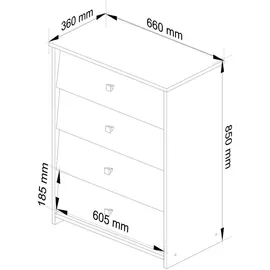 abamihome AKORD RUBIN 66 x 85 x 36 cm geschlossen / sonoma-eiche