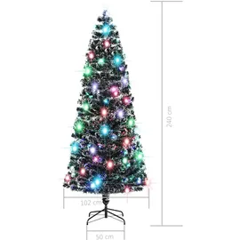 vidaXL Künstlicher Weihnachtsbaum mit Ständer/LED 240 cm Fiberoptik