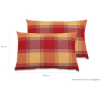 GO-DE Rückenpolster 180 x 110 x 8 cm orange rot kariert 2 St.