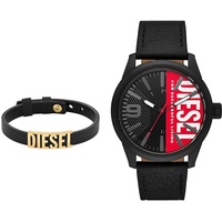 Diesel Armband für Männer, Schwarzes Lederstapelarmband, Länge: 230mm, Breite: 31.5mm, Höhe: 11.5mm, DX1440710 Watch DZ2180