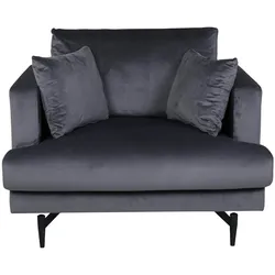 Sofia Sessel Velour dunkelgrau.