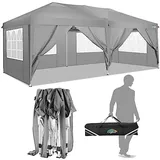 COBIZI Faltpavillon 3x6 Pavillon wasserdicht, Pop Up Zelt Pavillon 3 x 6m mit 6 Seitenteilen mit UV-Schutz, Faltbarer Pavillion Zelt 3x6 für Markt, Freien Event, Garten, Blau