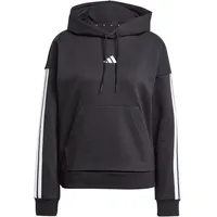 Adidas Essentials 3-Streifen Hoodie Schwarz/Weiß S