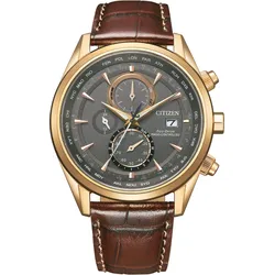 Citizen Funkuhren Analog Chronograph Eco-Drive Technologie" AT8263-10H" - grau,braun - 43mm