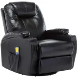 vidaXL Massage-Schaukelsessel Kunstleder 55 x 100 x 55 cm Schwarz mit Fernbedienung