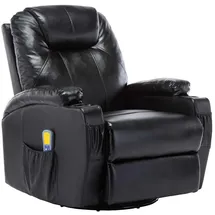 vidaXL Massage-Schaukelsessel Kunstleder 55 x 100 x 55 cm Schwarz mit Fernbedienung