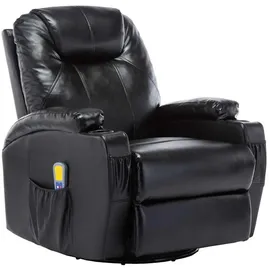 vidaXL Massage-Schaukelsessel Kunstleder 55 x 100 x 55 cm Schwarz mit Fernbedienung