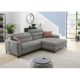 JOB Eckcouch Mikrofaser 3-Sitzer Grau