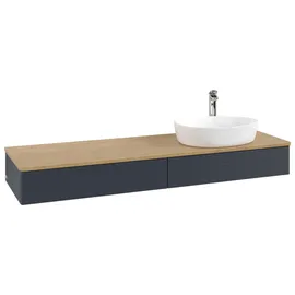 Villeroy & Boch Waschtischunterschrank 160 x 19 x 50 cm Midnight Blue Matt Lacquer / Honey Oak