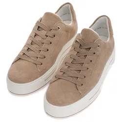 Plateausneaker ARA "CANBERRA", Damen, Gr. 9 (43), beige (sand), Veloursleder, unifarben, sportlich, Schuhe, Freizeitschuh, Plateausneaker in bequemer Schuhweite G (= weit)