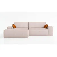 mebloland Ecksofa TOR mit Schlaffunktion. Farbe: Flamingo. - Rosa