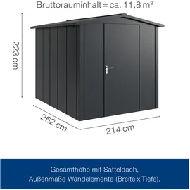 hörmann stauraumsysteme Juno Gerätehaus 2,14 x 2,62 m Anthrazitgrau