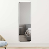 HY-RWML Schwarz Spiegel Ganzkörperspiegel 40x160cm Standspiegel Wandspiege Groß Metallrahmen HD Garderobenspiegel Rechteckiger für Ankleidezimmer Schlafzimmer Wohnzimmer