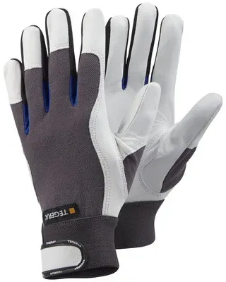 Montagehandschuhe TEGERA 166, Kat. II, grau/blau/schwarz/weiß, Gr. 7 - blau/schwarz