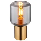 GLOBO Tischlampe Beistelllampe Schlafzimmerlampe Schreibtischlampe Messing Glas H 24cm