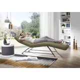 W.Schillig Relaxliege daily dreams Leder/Polyester 75 x 91 x 170 cm Grün mit Kissen