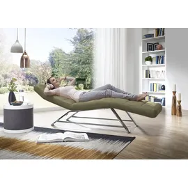 W.Schillig Relaxliege daily dreams Leder/Polyester 75 x 91 x 170 cm Grün mit Kissen